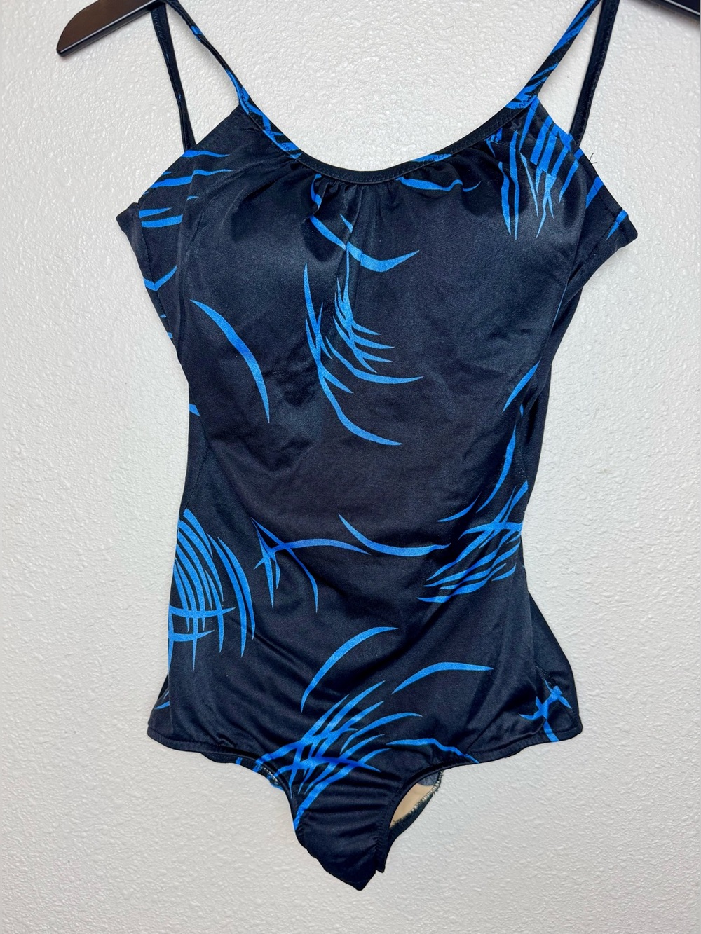 Vintage 1960s-70s Maxine of Hollywood Women’s Swimsuit Black Blue One Piece NS